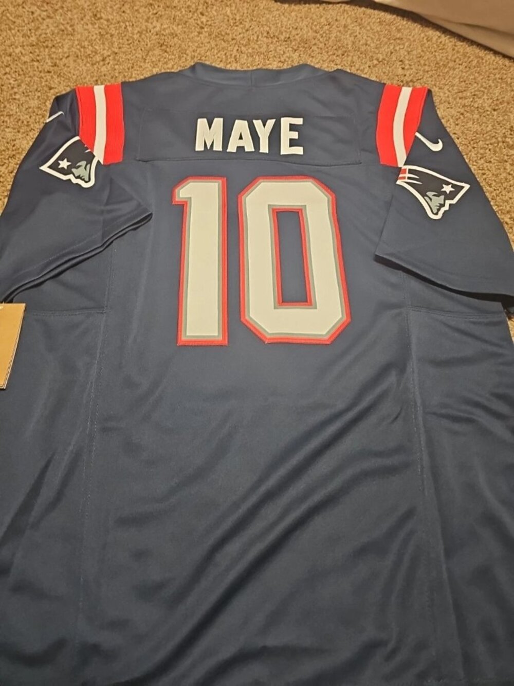 Drake Maye Navy Kids Jersey Vapor Stitched